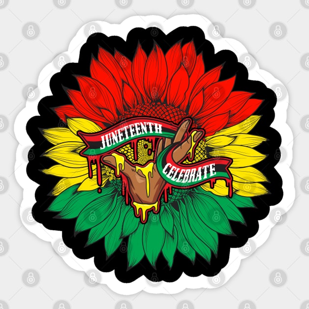 Celebrate Juneteenth & Black History Month Sunflower Sticker by Sandra Holloman